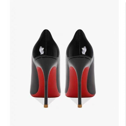Women's Pointed Low-cut Patent Leather High Heels - My Store
