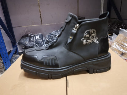 Men's Short Boots Round Toe Large Size Side Zipper Martin Boots - My Store