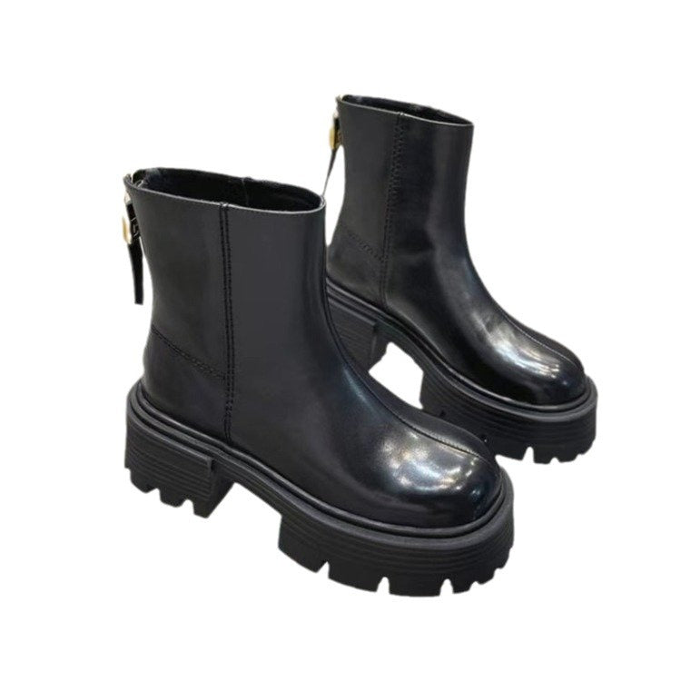Autumn And Winter Korean Style Thick Bottom Chunky Heel Short Tube Fashion Boots Children - My Store