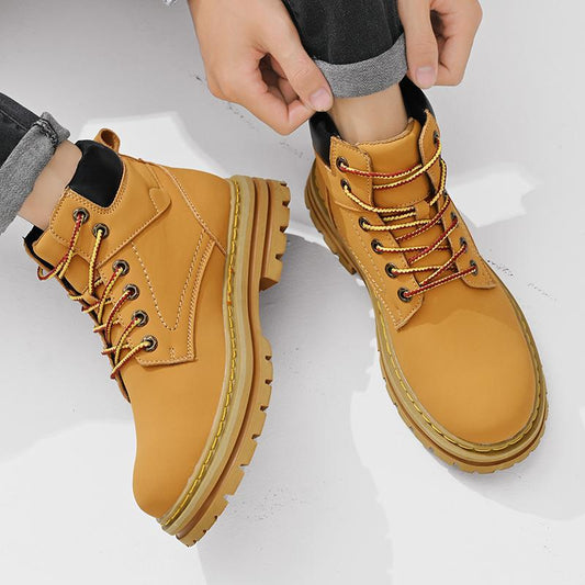 Men's Simple Casual Plus Size Leather Martin Boots - My Store