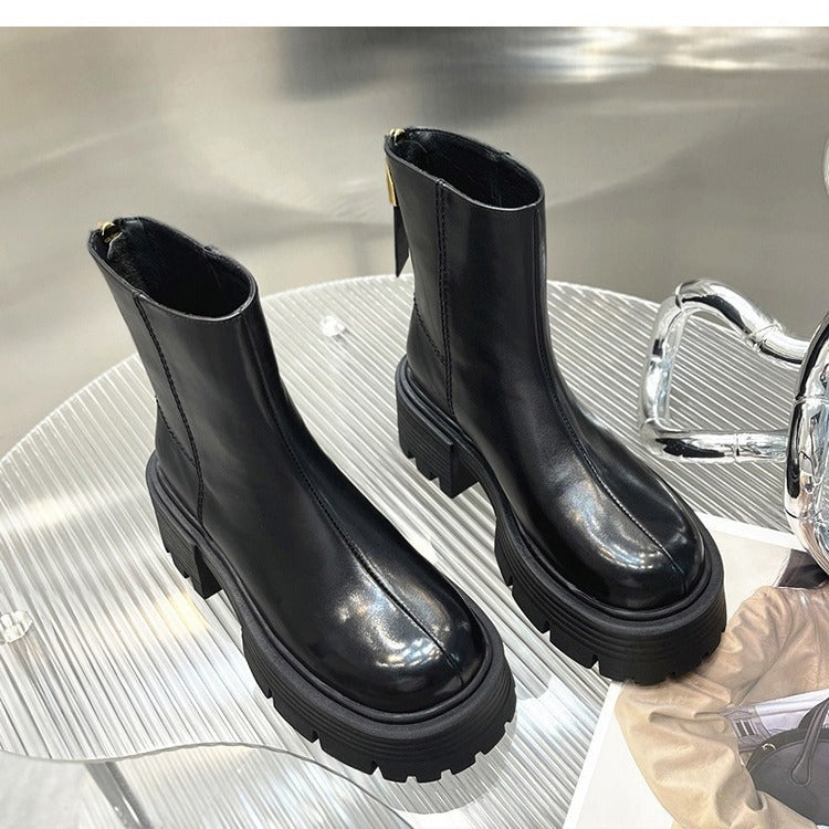Autumn And Winter Korean Style Thick Bottom Chunky Heel Short Tube Fashion Boots Children - My Store