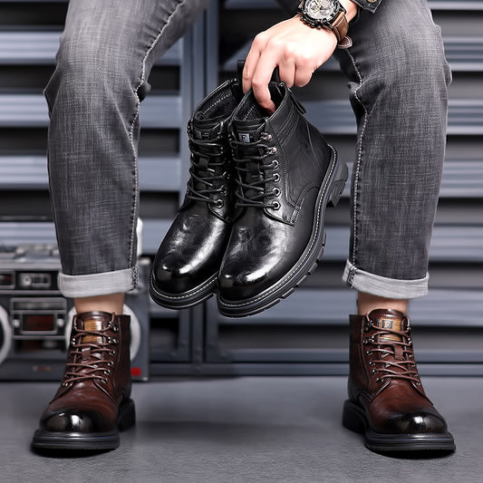 British Style All-matching Work Clothes Ankle Boots Fashion Haulage Motor Leather Boots - My Store