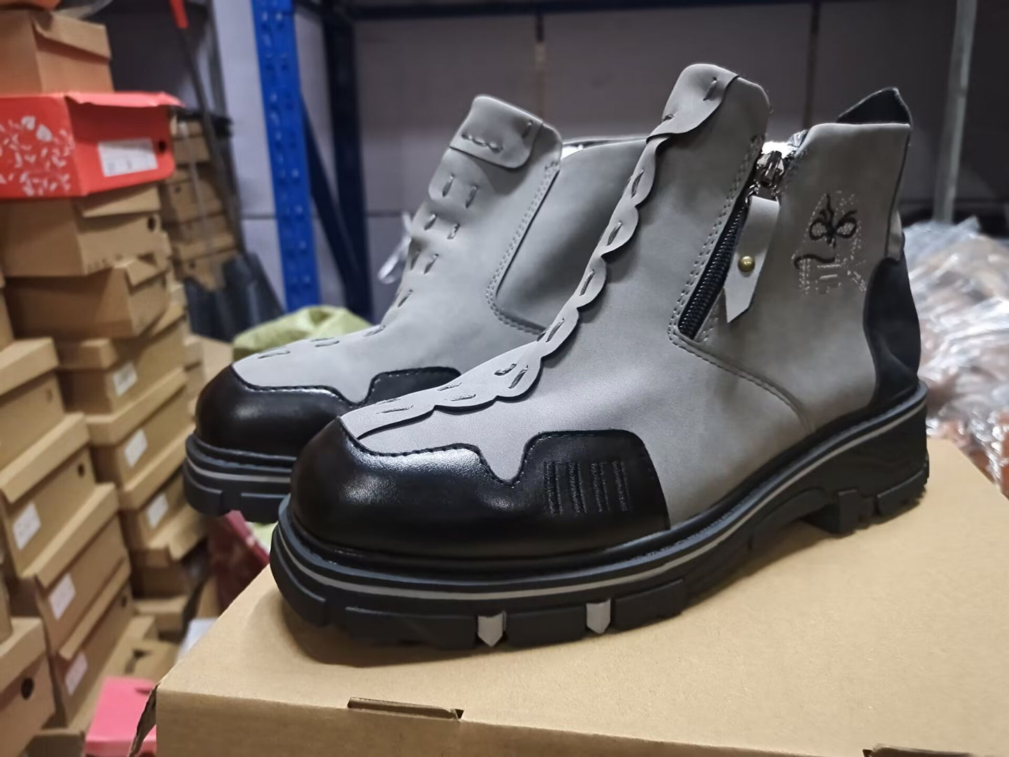 Men's Short Boots Round Toe Large Size Side Zipper Martin Boots - My Store
