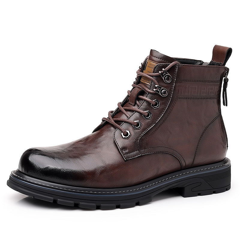 British Style All-matching Work Clothes Ankle Boots Fashion Haulage Motor Leather Boots - My Store