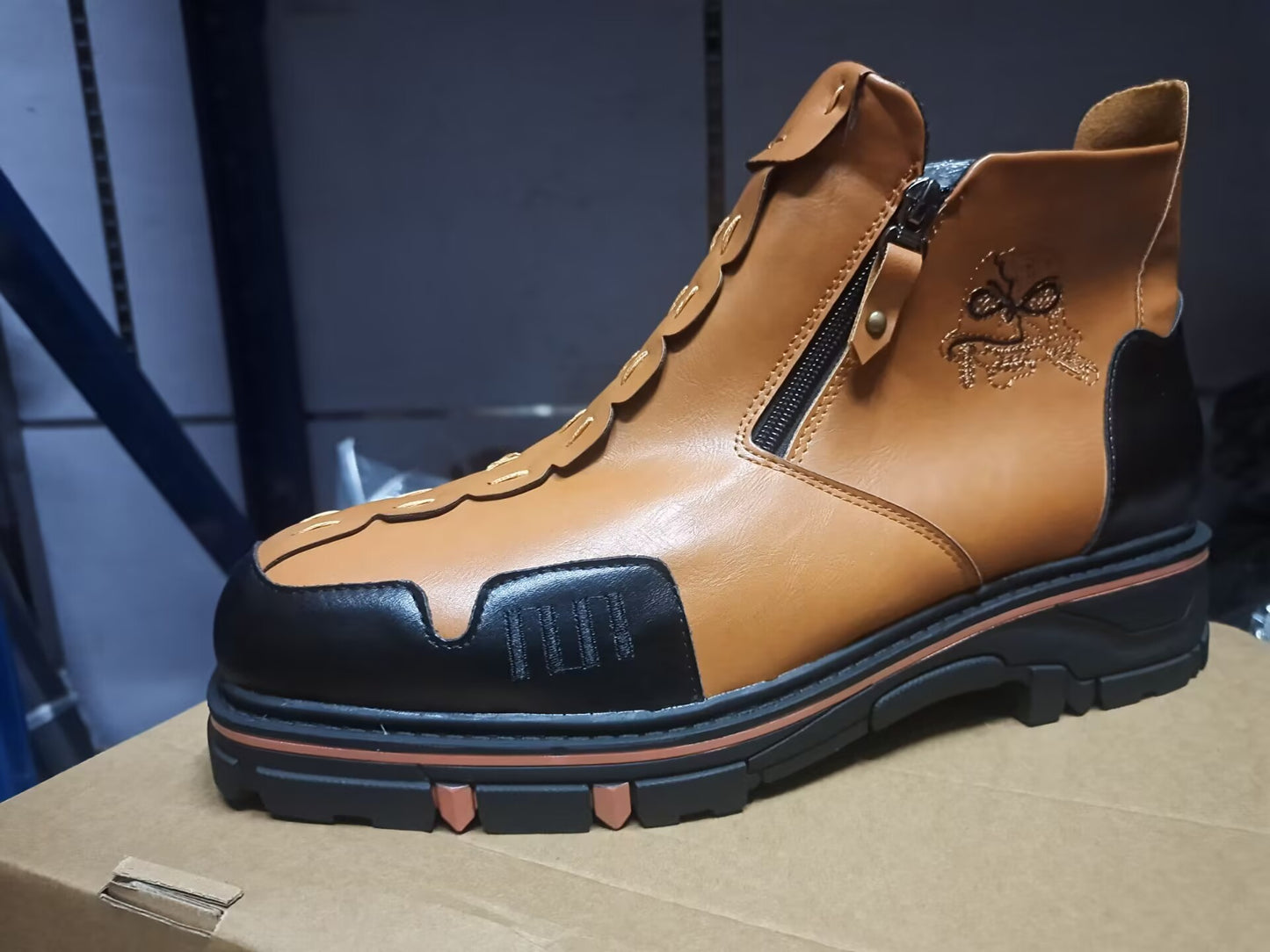 Men's Short Boots Round Toe Large Size Side Zipper Martin Boots - My Store