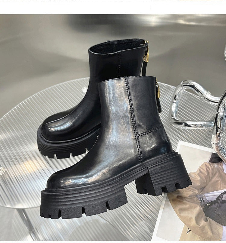 Autumn And Winter Korean Style Thick Bottom Chunky Heel Short Tube Fashion Boots Children - My Store