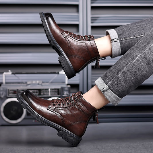 British Style All-matching Work Clothes Ankle Boots Fashion Haulage Motor Leather Boots - My Store
