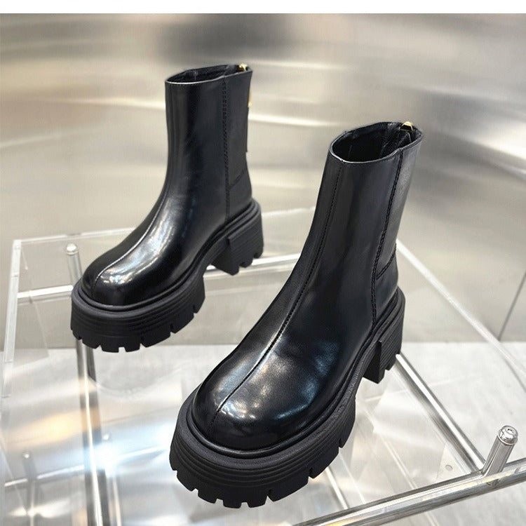 Autumn And Winter Korean Style Thick Bottom Chunky Heel Short Tube Fashion Boots Children - My Store