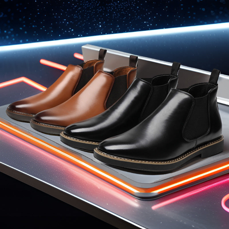Men's Boots Plus Size British Style Leather Boots Youth All-matching - My Store