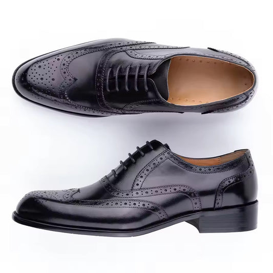 Men's Fashion Oxford Hand Carved Craft Purple Wedding Party Shoes - My Store