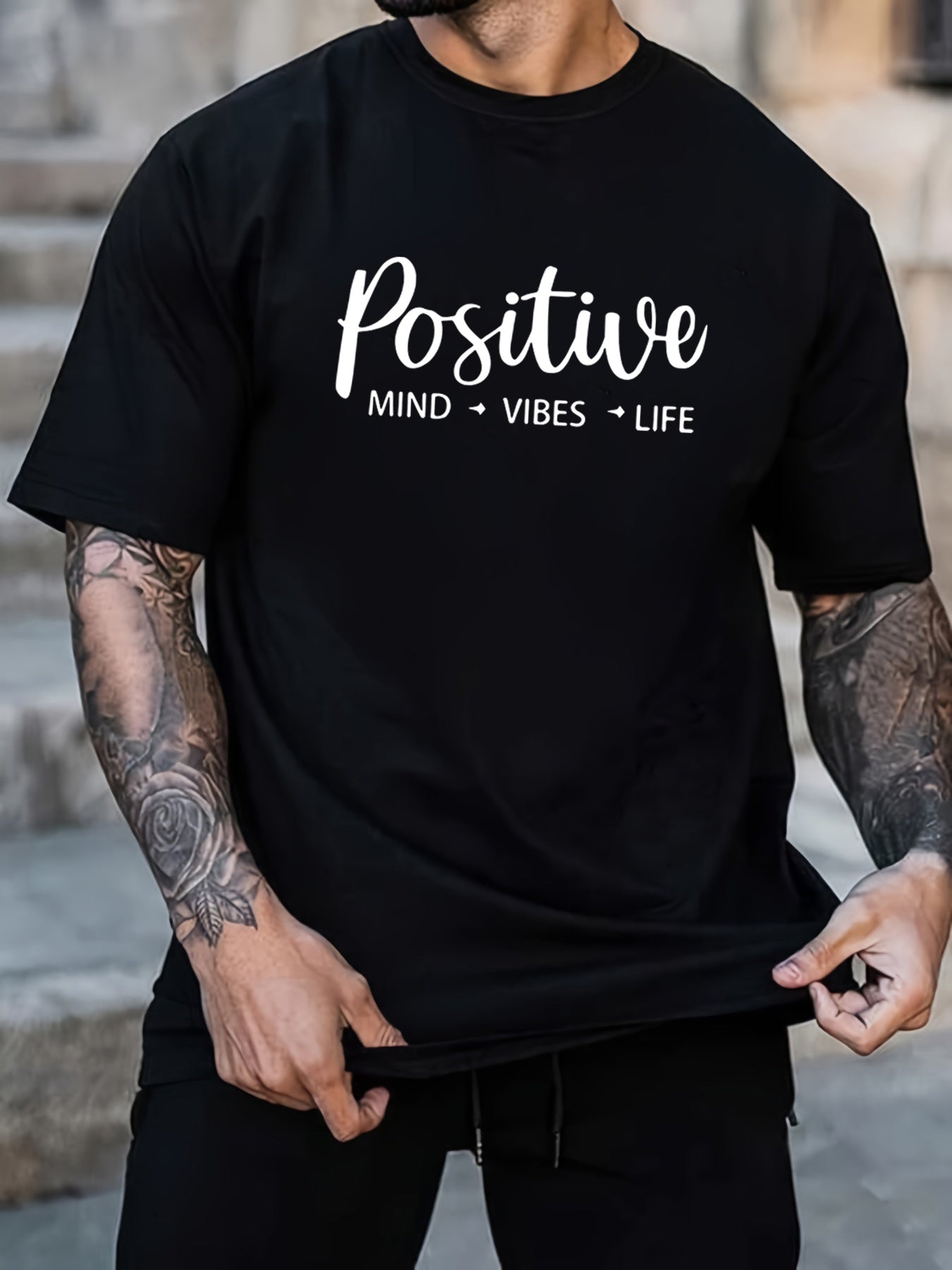 Men's T-shirt, Front Printed T-shirt, Summer, Spring, Autumn Casual Short Sleeved T-shirt, Top As A Gift - My Store