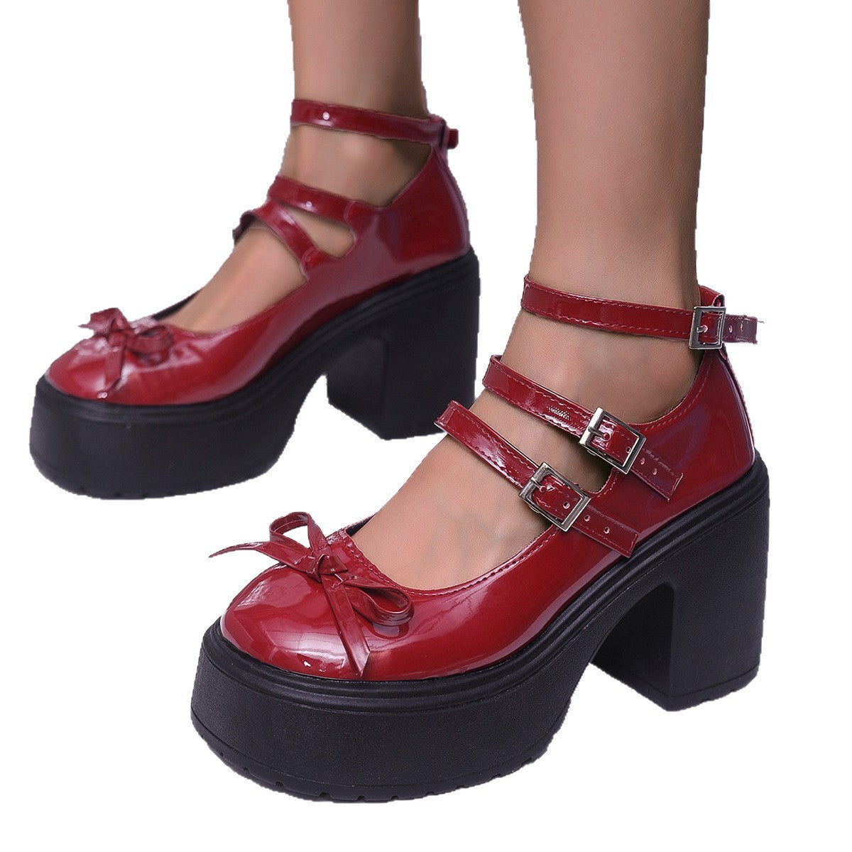 Women's Thick-soled Lace-up Loafers Fall Versatile British Leather Shoes - My Store