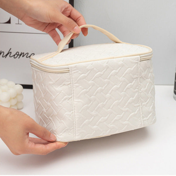 White Large Capacity Portable Travel Makeup Bag - My Store