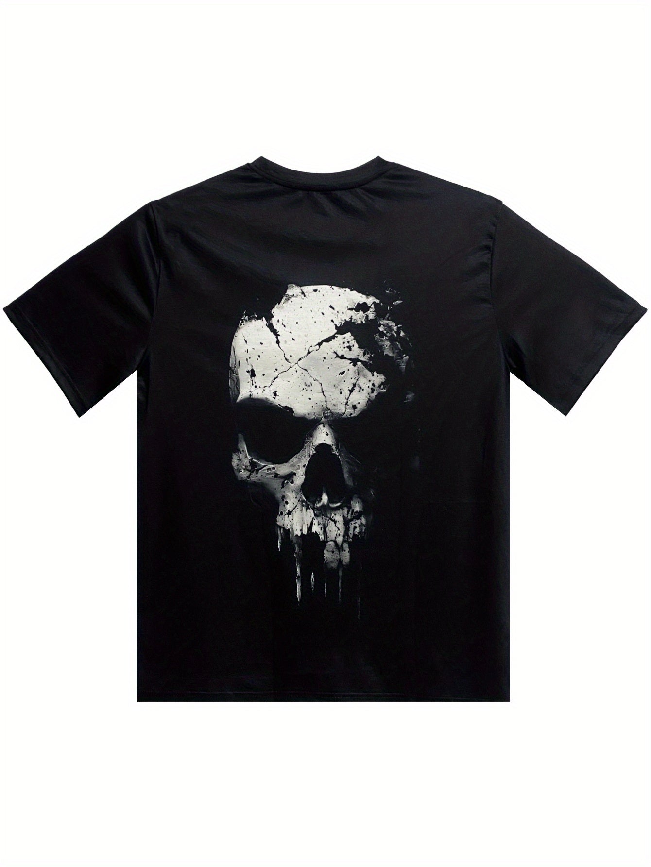 A Novel And Cool Top For Men To Wear Outdoors In Summer, Featuring A 3D Digital Shattered Skull Pattern And A Round Neck Short Sleeved T-shirt - My Store