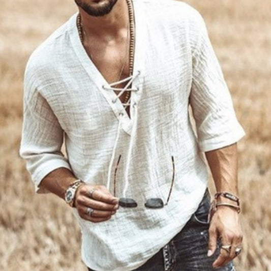 Short-sleeved Button-up Shirt For Men - My Store