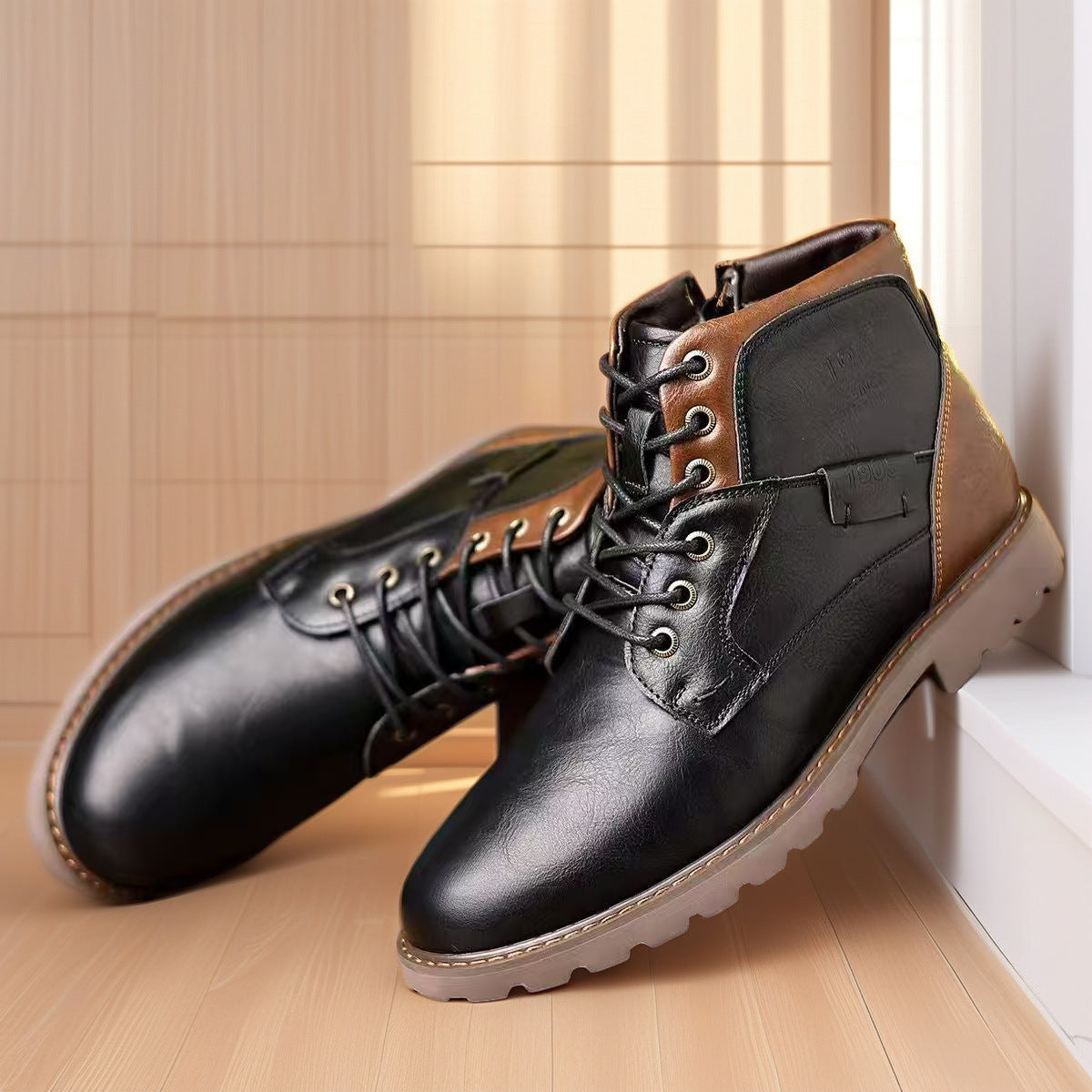 Male Martin Boots Leisure Plus Size Zip Ankle Boots - My Store