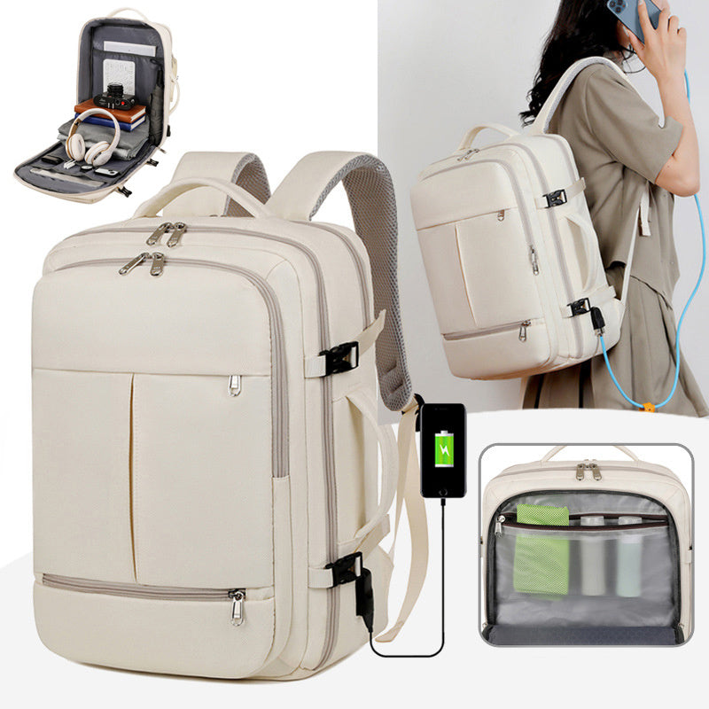 Large Capacity Backpack For Women Men Multiple Pockets And Zippers Versatile Computer Bags Business Travel Backpack - My Store
