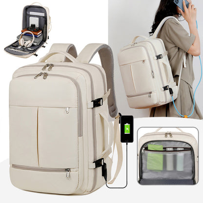 Large Capacity Backpack For Women Men Multiple Pockets And Zippers Versatile Computer Bags Business Travel Backpack - My Store