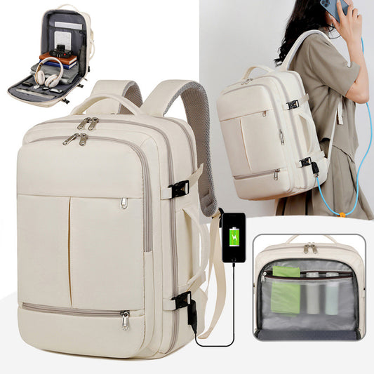 Large Capacity Backpack For Women Men Multiple Pockets And Zippers Versatile Computer Bags Business Travel Backpack - My Store