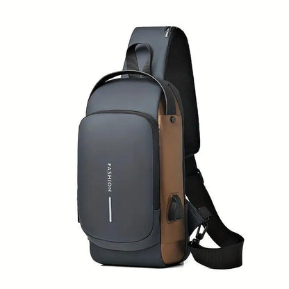 Men S Waterproof Motorcycle Chest Bag - Anti-Theft Shoulder Bag Oxford Fabric, Multifunctional For Hiking Outdoor Activities, Outdoor Shoulder Bag Versatile Carryall Durable Oxford Fabric - My Store