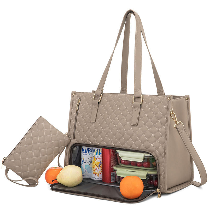 Convenient Commute New Lunch Bag Women's Insulated Lunch Box Women's Leak-proof Large Purse Diagonal Computer Storage - My Store