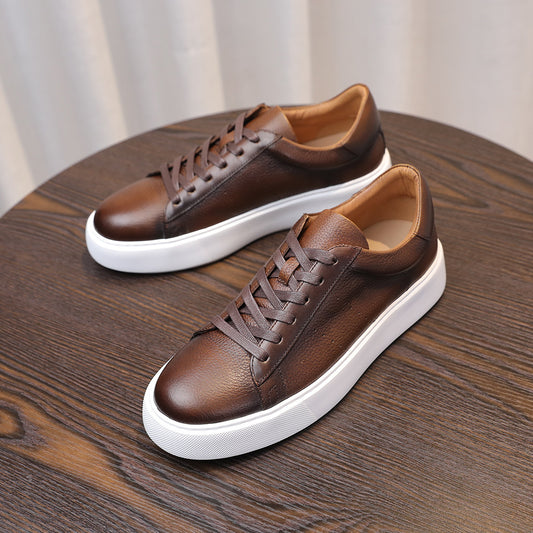 Top Layer Cowhide Men's Shoes Black Commute Leisure - My Store