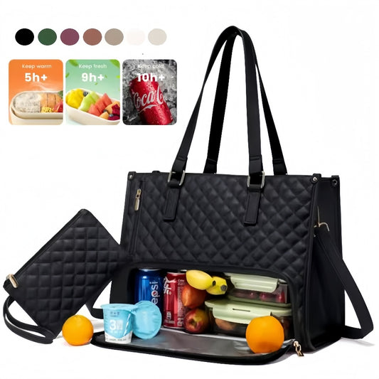 Convenient Commute New Lunch Bag Women's Insulated Lunch Box Women's Leak-proof Large Purse Diagonal Computer Storage - My Store