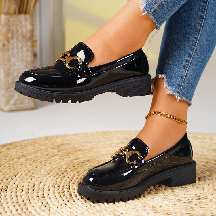 Chunky Heel Round Toe Pumps Women's Shoes Thick Sole - My Store