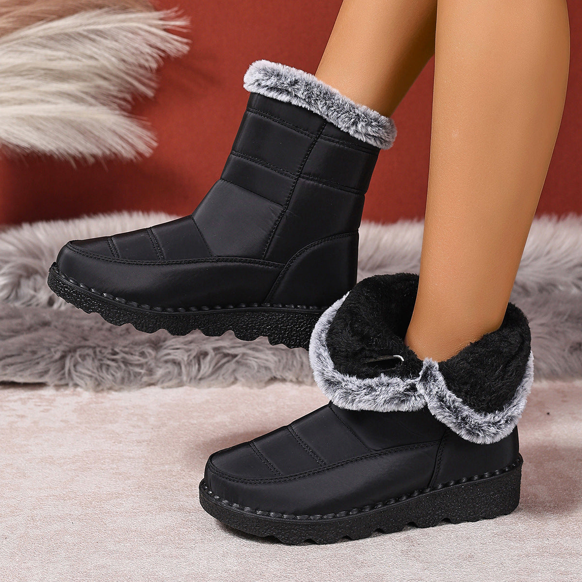 Women's Snow Boots Plus Size Wear-resistant Comfortable Warm Boots - My Store