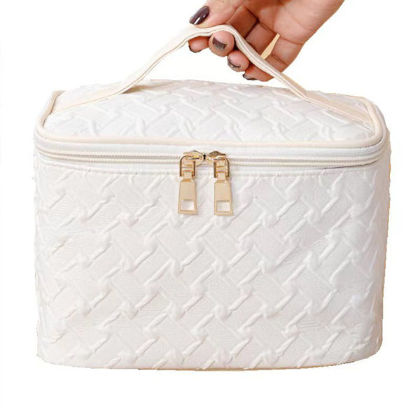 White Large Capacity Portable Travel Makeup Bag - My Store