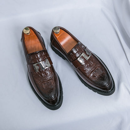 Thick Bottom Slip-on Business Casual Leather Shoes - My Store