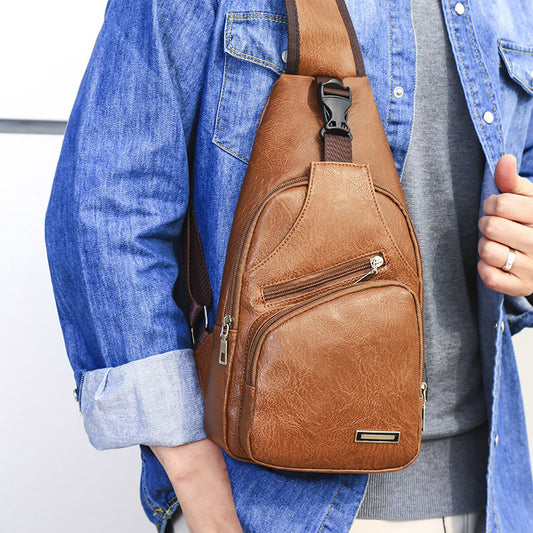 Casual Fashion Men's USB Charging Chest Bag - My Store