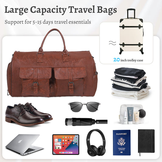 Large Capacity Men's Leather Suit Storage Bag - My Store