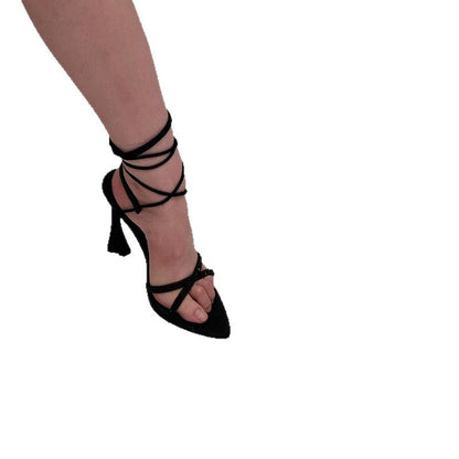 High Heels Black Low-cut Sandals - My Store