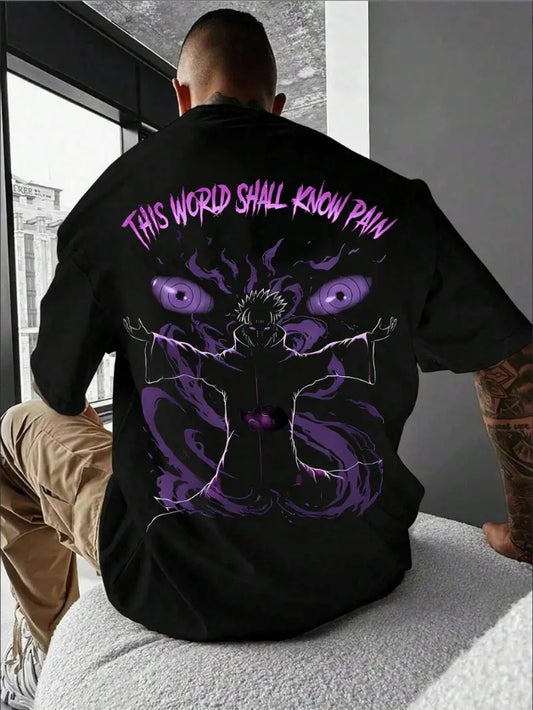 Men's Creative Anime-Inspired Casual T-Shirt - Comfortable Crew Neck, Short Sleeve, Regular Fit, Machine Washable - Perfect For Casual Attire - My Store