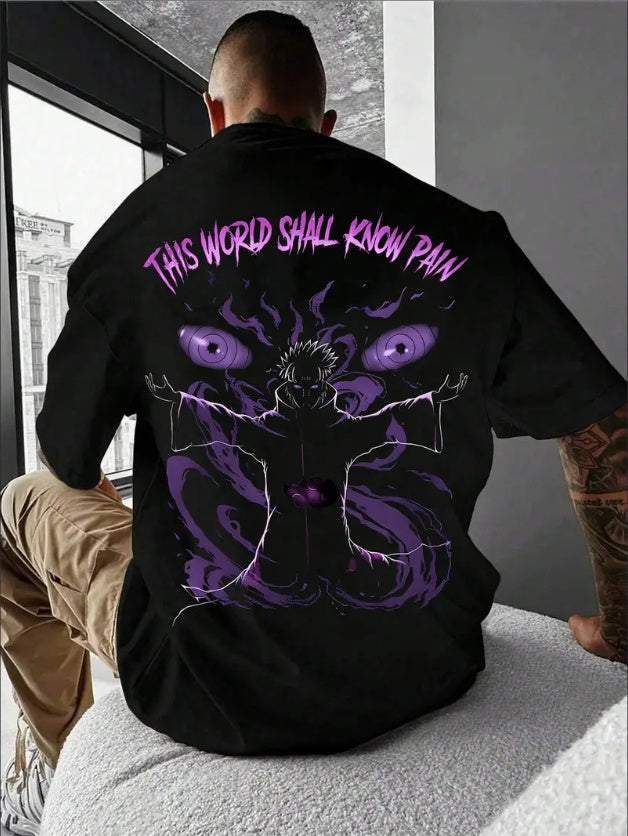 Men's Creative Anime-Inspired Casual T-Shirt - Comfortable Crew Neck, Short Sleeve, Regular Fit, Machine Washable - Perfect For Casual Attire - My Store