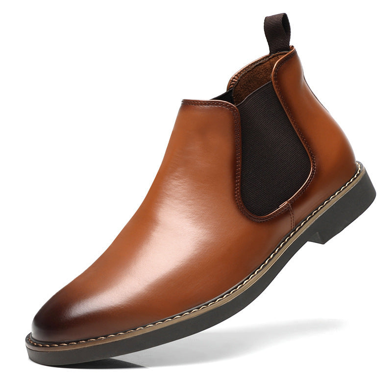 Men's Boots Plus Size British Style Leather Boots Youth All-matching - My Store