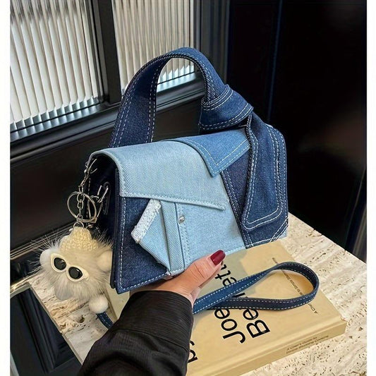 Women's Quilted Denim Crossbody Evening Chain Shoulder Bag - My Store