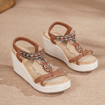 Casual Versatile Beach Wedge Sandals For Outerwear - My Store