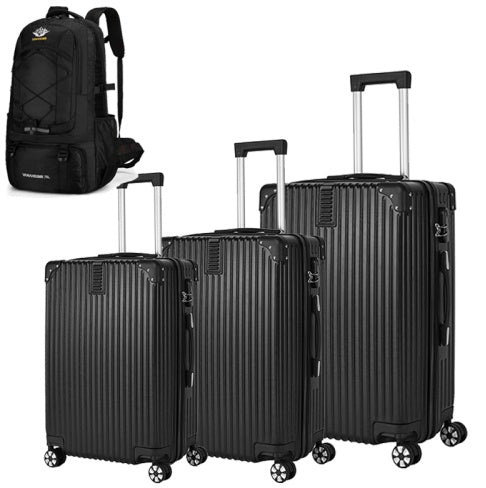 3-piece Hard Shell Luggage Set, Suitable For Both Long-distance And Short Distance Travel. Equipped With Four-wheel Rollers, Password Lock, And Hiking Bag - My Store