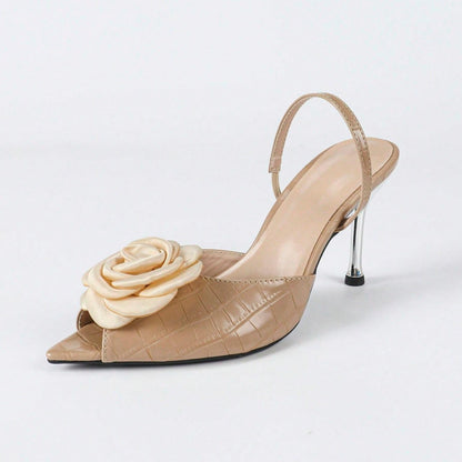 Women's Three-dimensional Flower Peep Toe Shoes High Heel Sandals - My Store