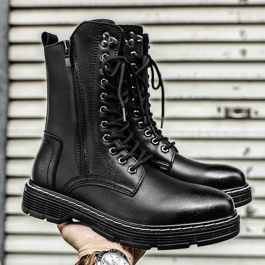 Autumn And Winter Plus Size Men's Long High-top Martin Boots - My Store