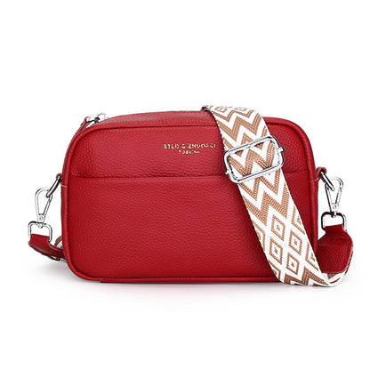 Fashion Simple Shoulder Messenger Bag Top Layer Cowhide Small Square Bag - My Store
