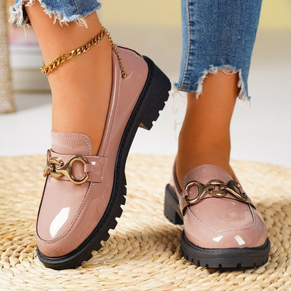 Chunky Heel Round Toe Pumps Women's Shoes Thick Sole - My Store