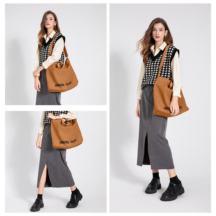 Large Capacity Shopping Bags Woman Black Canvas Tote Bag High-End Versatile Shoulder Bag - My Store