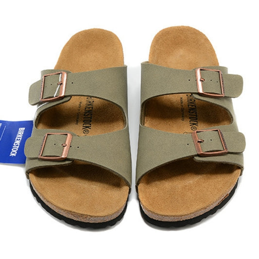 Women's Vintage Cork Flat Boken Sandals Men's One-word Sandals - My Store