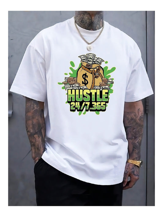 White Tshirt Men Trendy Print Loose Casual Summer Fashion Personality Street HipHop Brand - My Store