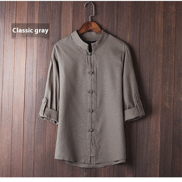 Men's Linen Vintage Plus Size Shirt - My Store