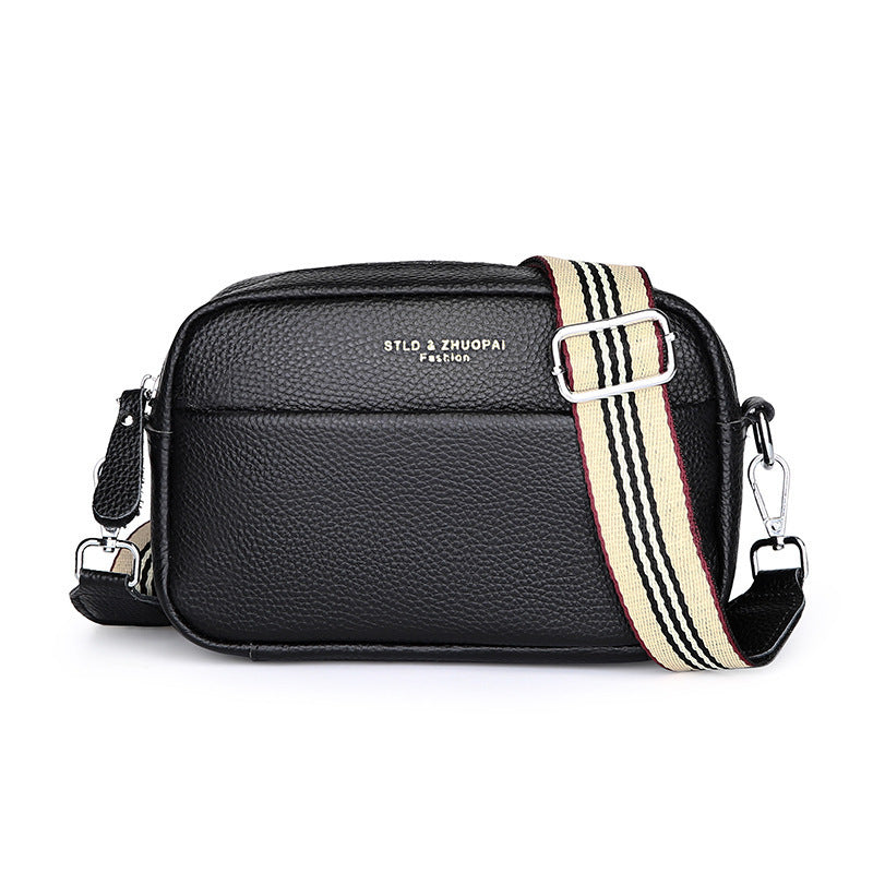 Fashion Simple Shoulder Messenger Bag Top Layer Cowhide Small Square Bag - My Store