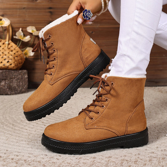 Women's Fashionable Waterproof High-top Cotton-padded Snow Boots - My Store
